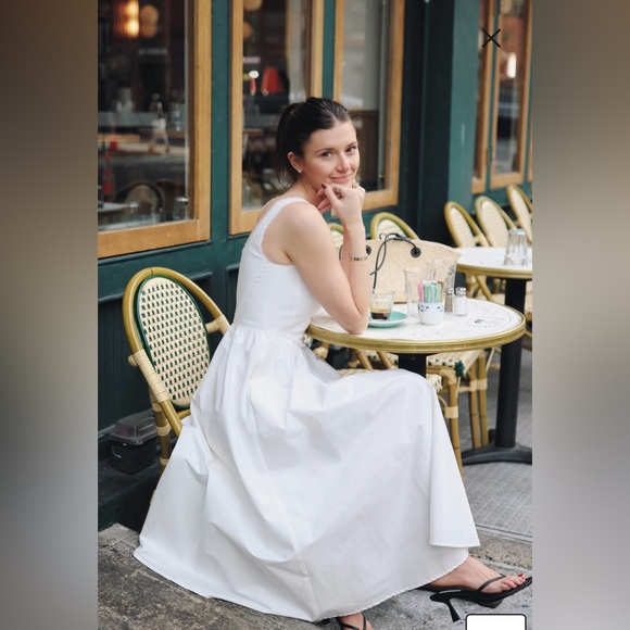 WAYF Lace Trim Stretch Cotton Midi Dress - Picture 3 of 12